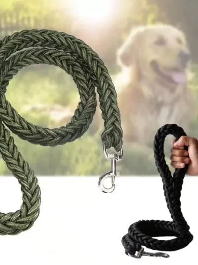 Large Dog Leash Nylon Braided Traction Rope Pet Walking Thick Hand Rope For Bulldog Rottweiler Hound Dogs Accessories
