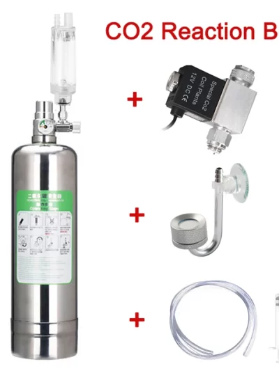 Aquarium CO2 Generator 1L 2L Fish Tank CO2 Cylinder Generator System Stainless Steel Water Injection Bubble Meter Aquatic Plant