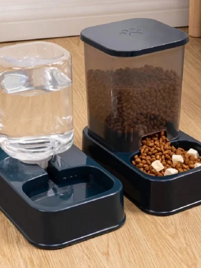 1/2 Pcs Pet Water Dispenser And 1 Pet Food Dispenser Set,  Cat Water Dispensers,  Pet Bowl Feeders