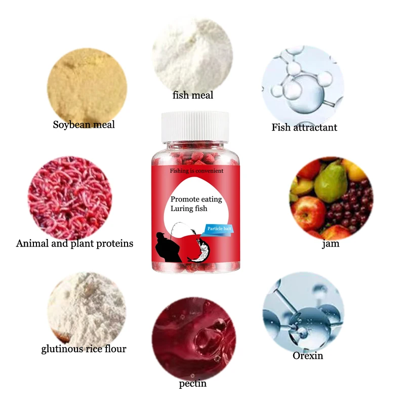 fish foodUniversal concentrated bait, red fragrant fish food granules,outdoor fishing accessories、Fishing bait、Shrimp clipper - Image 2