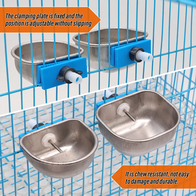 Stainless Steel Rabbit Water Bowl Farm Rabbit Automatic Drinker Rabbit cage fix cup Raising Fox Mink Drinking Bowl 1 Pcs - Image 2