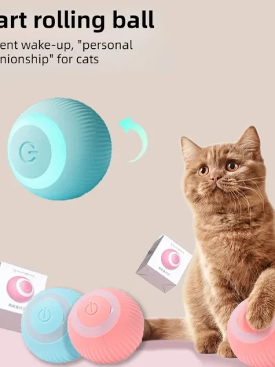 Cat Interactive Ball Smart Cat Toy Rechargeable Cat Toys Ball Motion Ball Self-moving Kitten Toys for Indoor Interactive Playing