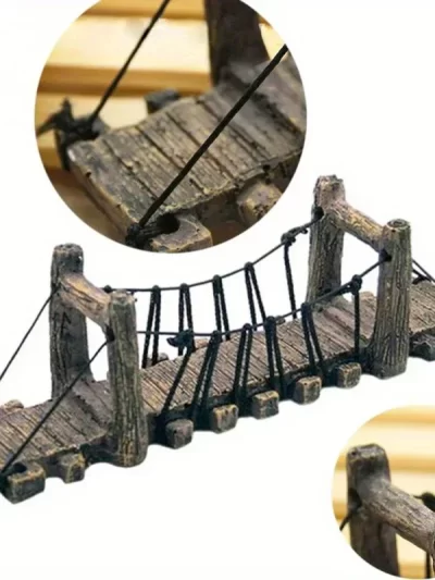 Aquarium Ornament Decoration House with Bridge for Fish Tank