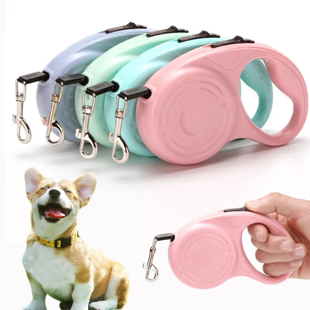 3/5m Dog Leash For Small Medium Dogs Cat Retractable Nylon Rope Puppy Walking Roulette Traction Lead Chihuahua Pet Accessories