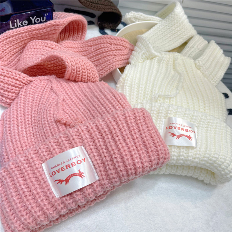 Cute Rabbit Long Ear Hat Knitted Hat Warm Cap Knit Letter Cap Unisex Cap Beanie Long Ear Hat Crochet Knitted Bunny Hat - Image 24