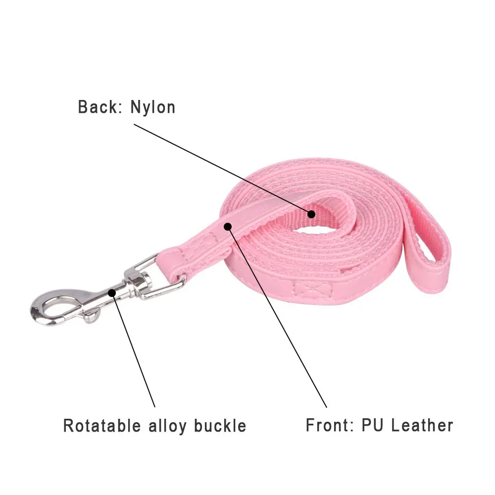 Small Dog Leash Soft Suede Leather Dog Leashes For Chihuahua Yorkishire Pug Small Dogs Cats Walking Leash Pink - Image 3