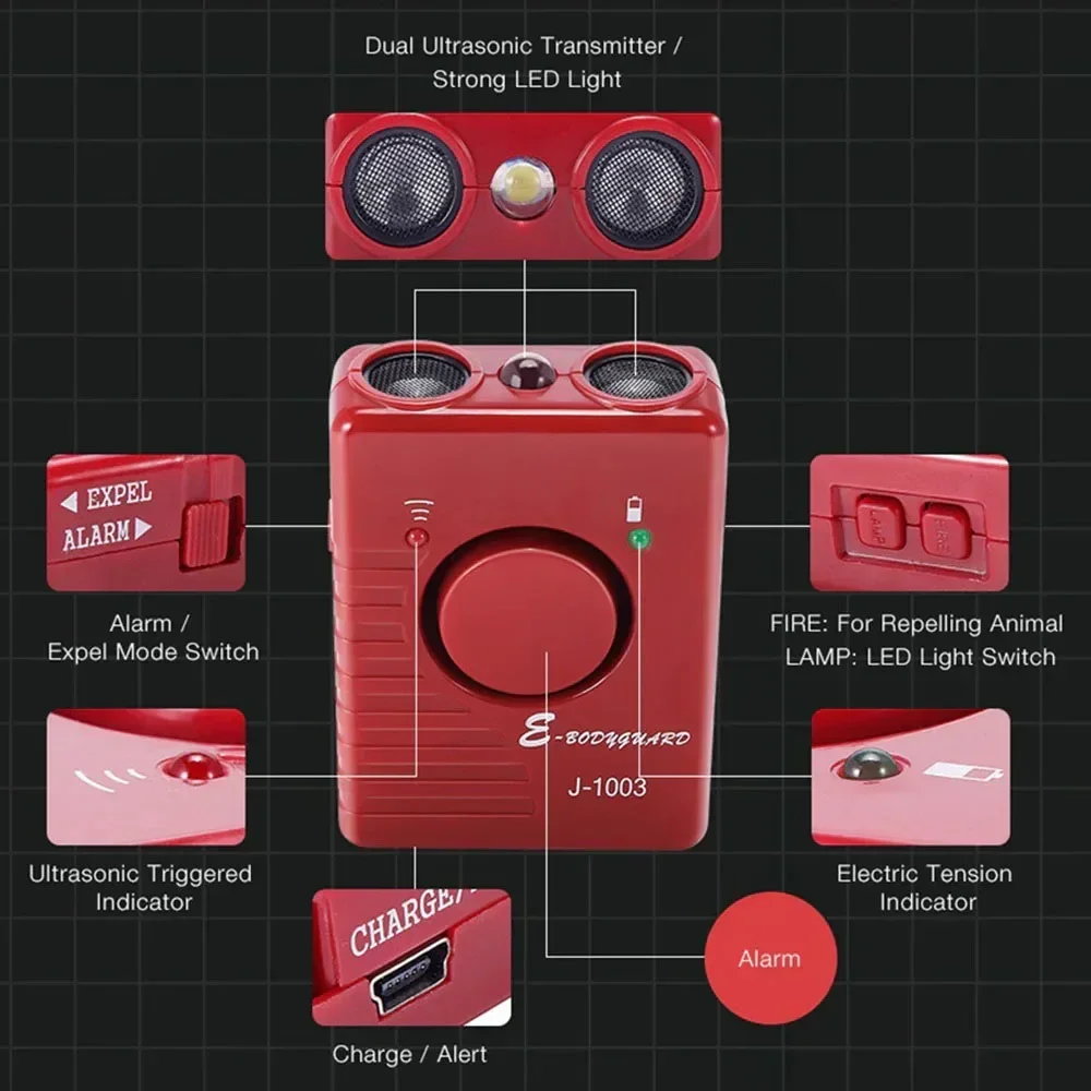 KPHRTEK J-1003 Multifunctional Personal Self Defense Alarm Pet Repeller Dog Training Device Dog Supplies - Image 6