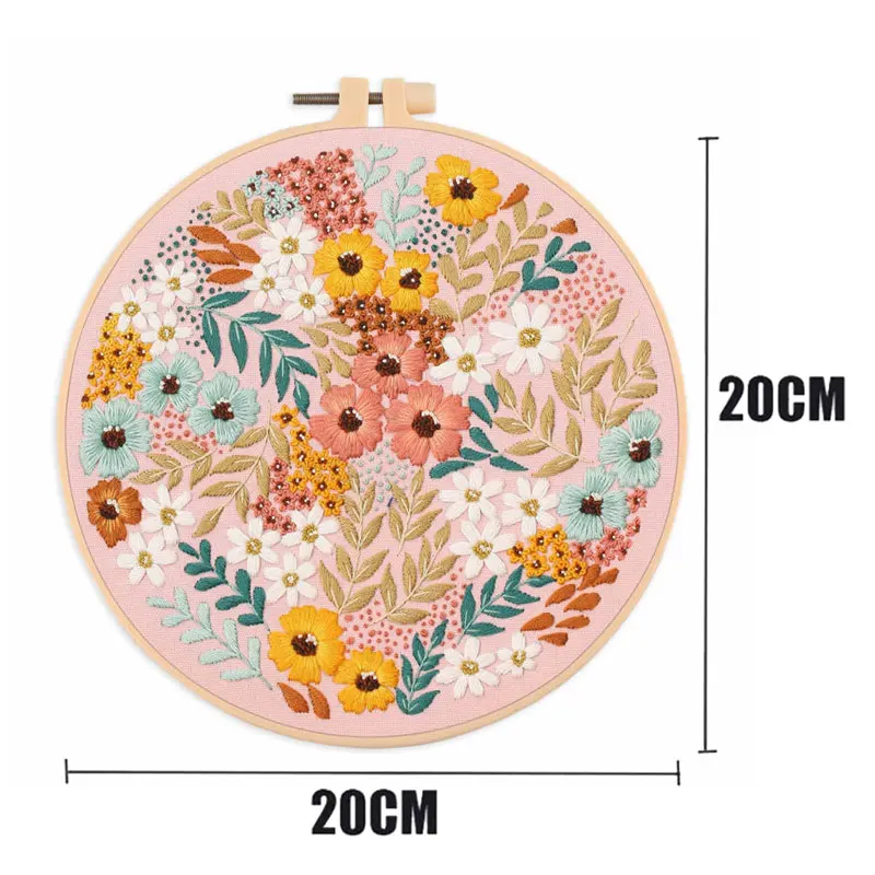 Rabbit Flower Embroidery Kit with Instructions Needles Thread Cross Stitch Kit for Beginner Floral Kit DIY Craft Easter Decor - Image 3