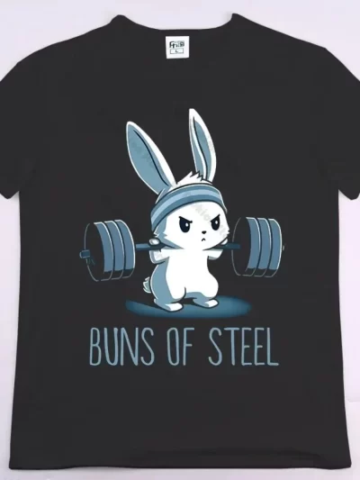 Rabbit Fitness Funny Gym Rat Bodybuilding Crewneck T Shirt Men Casual Short Sleeve Oversized TShirt