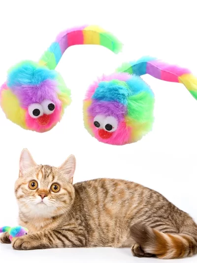 The new Rainbow Rabbit plush mouse toy includes Rattonite bite resistant interactive play pet supplies