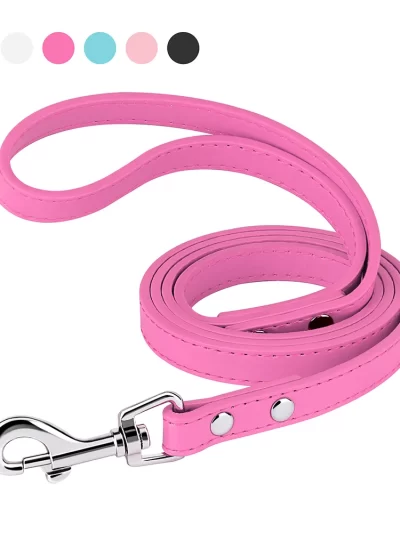 120cm PU Leather Dog Leash Soft 4ft Leather Dog Leash Pet Walking Training Leads Durable for Small Medium Dogs Pitbull Chihuahua