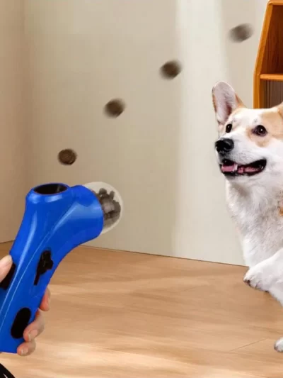 Dog Food Training Equipment Portable Interactive Treat Dispenser Launcher Gun Pet Snack Feeder Accessories Tool Supplies Product
