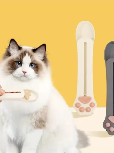 Cat Treat Dispenser Spoon, Pet Snack Feeding Spoon, Plastic Cat Treat Squeeze Spoon, Creamy Snack Extruder, Pet Feeding Tool for