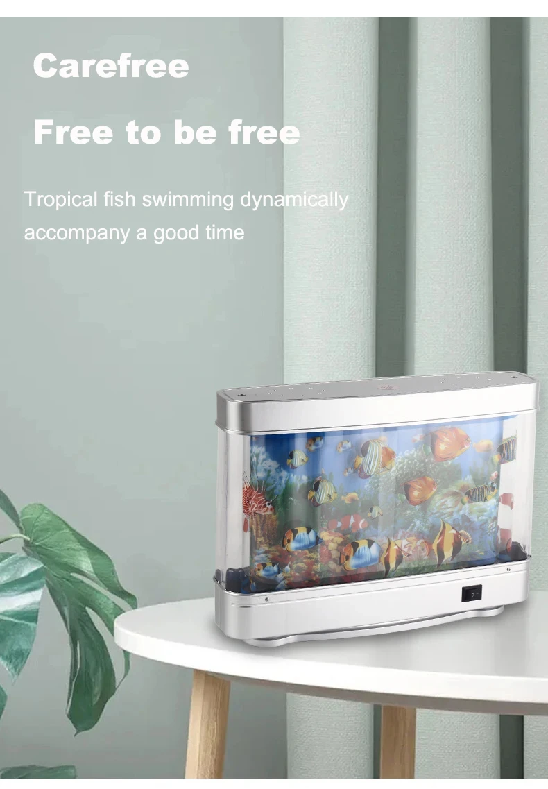 Fish Tank Lamp Night Light Virtual Artificial Tropical Fish Ocean Lights Moving Ornamental Children Halloween Christmas Gift Toy - Image 12