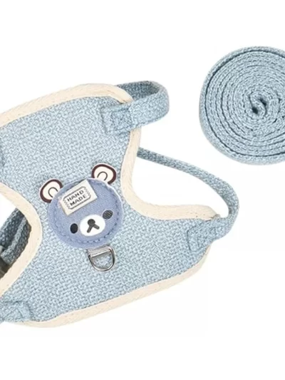 Rabbit Harness Leash Breathable dog Walking Harness Anti Pull Adjustable Vest for Small Animals Hamster Guinea Pig Ferret Kitten