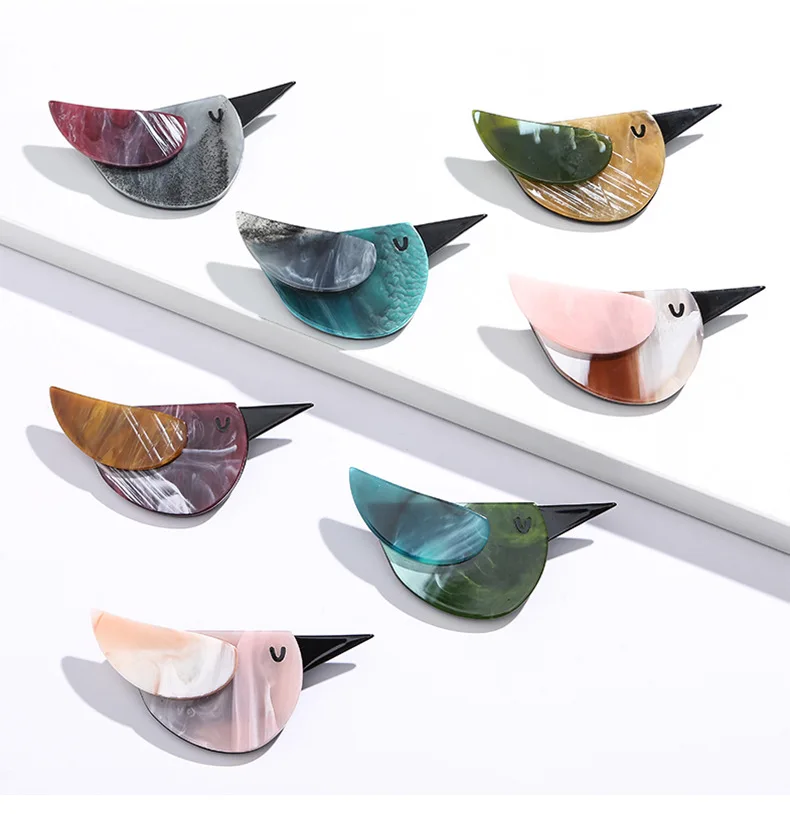 SKEDS Fashion Women Men Acrylic Bird Brooch Pin Creative Simple Trendy Badges For Unisex Bag Clothing Accessories Brooches Gift - Image 16