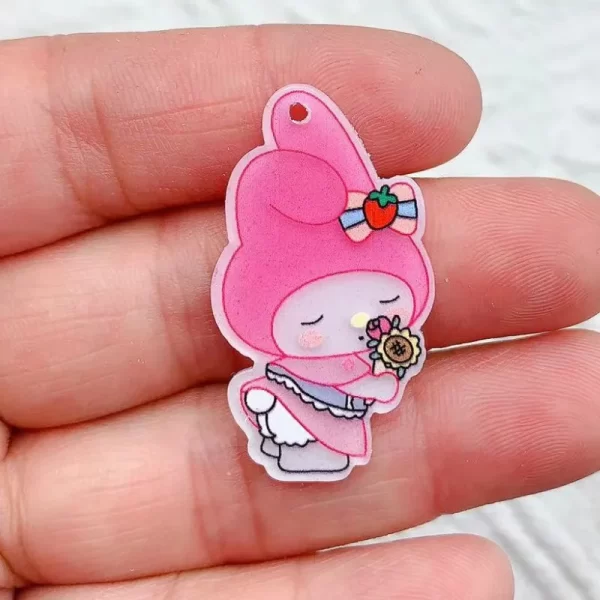 10 PCS New Kawaii Cartoon Animal Rabbits, puppies Series Acrylic Flat DIY Jewelry Children Gift Hairpin Accessories - Image 4