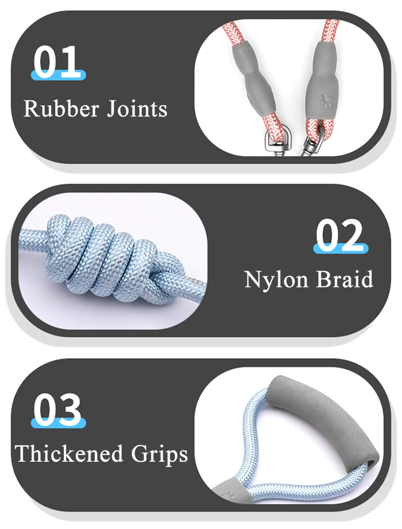 150cm/59.06in Strong Dog Leash Pet Dual Dog Leash Soft Handle Puppy Leash for Small Medium Large Dogs Dog Accessories - Image 17