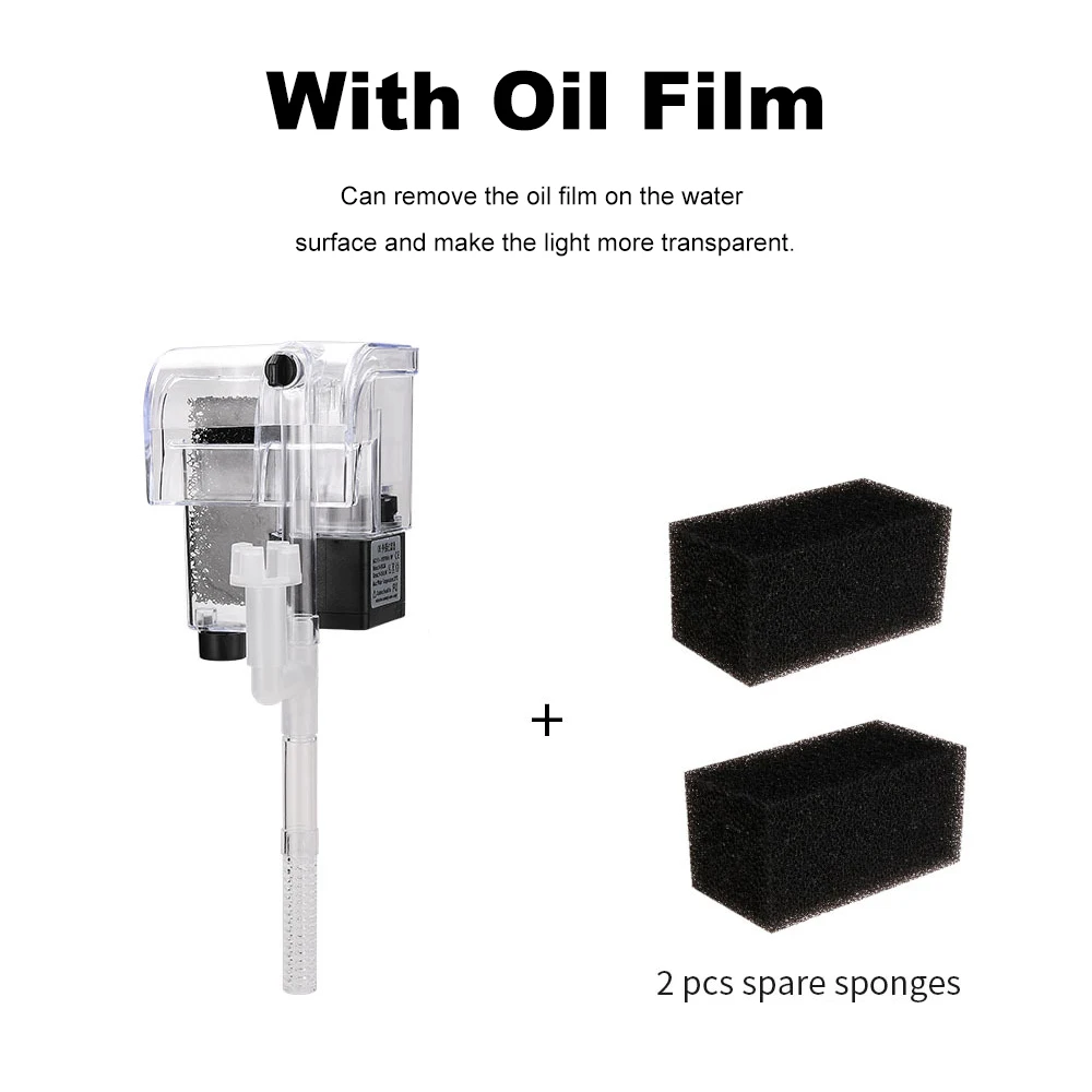 Fish Tank Filter Wall-mounted Waterfall External Filter Fish Tank Oxygen Pump with 2 Filter Cotton for 5~10 Gallon Aquariums - Image 7