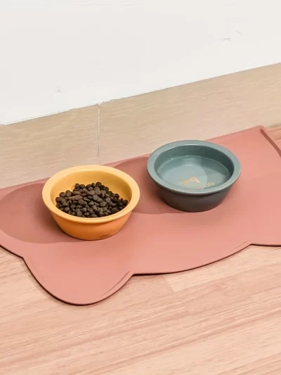 Pet Feeding Mat For Dogs & Cats, Thin Silicone Waterproof Cat Food Mat Cat Bowl Mat With Raised Edge, Cat Placemat