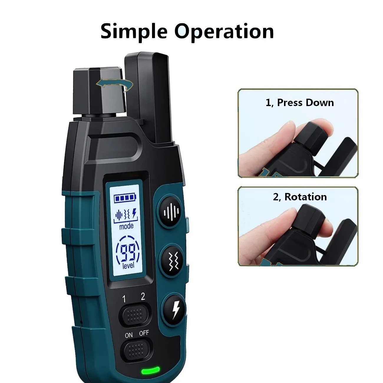 1000M Remote Pet Dog Training Collar IP67 Waterproof Shock Vibration Rechargeable Collar Pet Trainer Anti Bark Stop For 2 Dogs - Image 4