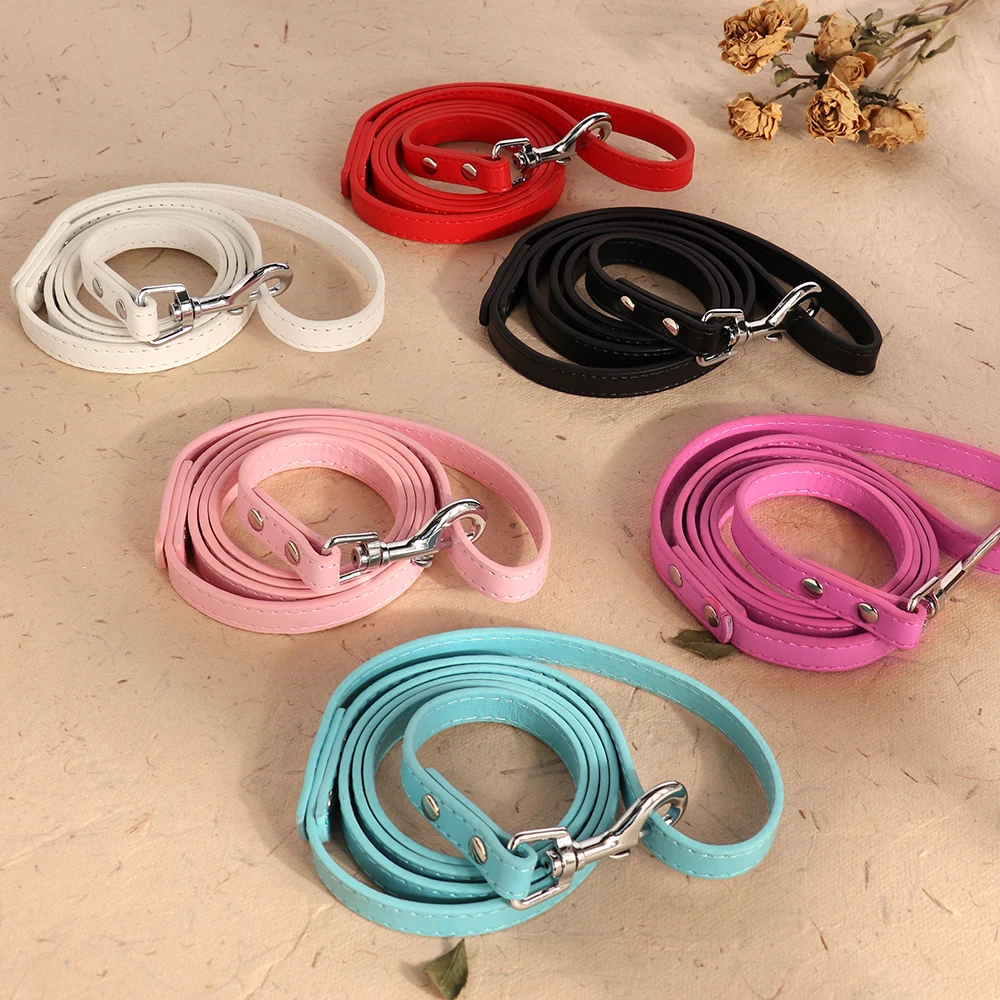 120cm PU Leather Dog Leash Soft 4ft Leather Dog Leash Pet Walking Training Leads Durable for Small Medium Dogs Pitbull Chihuahua - Image 2