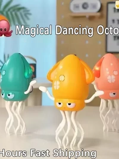 Creative Dancing Squid Auto-Sensing Obstacle Avoidance Electronic Pet with Music and Light Rechargeable Interactive Toy Gifts
