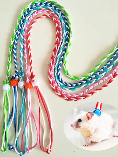 1.4m Adjustable Rabbit Hamster Harness Leashes Outdoor Leads Small Animal Pet Accessories Gerbil Cotton Ropes Harness Lead