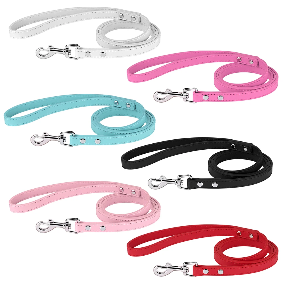 120cm PU Leather Dog Leash Soft 4ft Leather Dog Leash Pet Walking Training Leads Durable for Small Medium Dogs Pitbull Chihuahua - Image 3