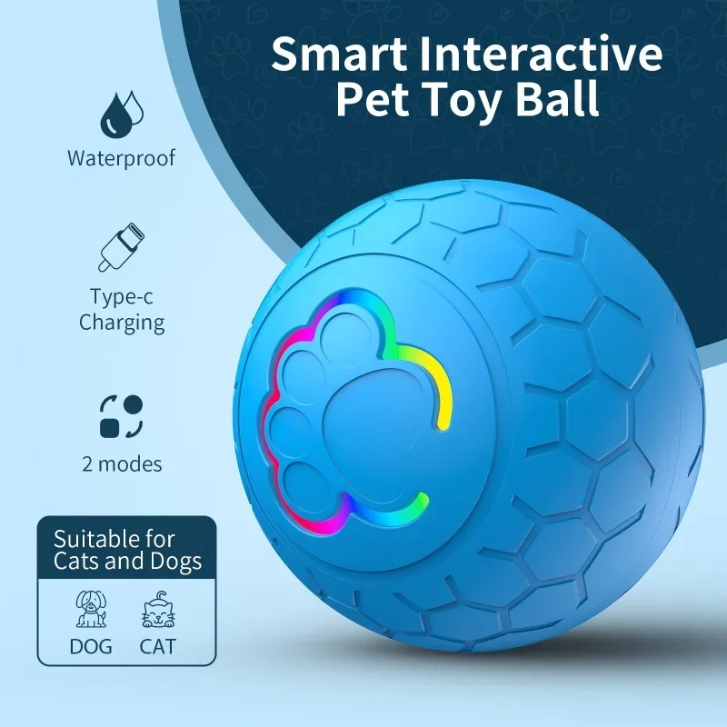 Electric Pet Smart Rolling Ball Dog Toy USB Charging Bite-resistant Cat Dog Toy 2 Modes Switching Training Ball Interactive Toys - Image 2