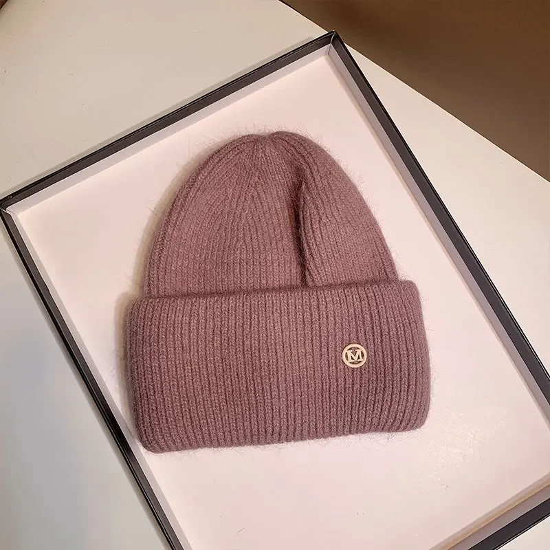 French Winter New Rabbit Hair Knitted Hat, Internet Famous Woolen Hat, Versatile Warm Hat, Autumn and Winter Ear Protection Hat - Image 17