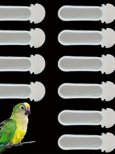 10pcs Bird Plastic Cup, Hanging Food Feeding Box, Convenient Hanging Seed Feeder