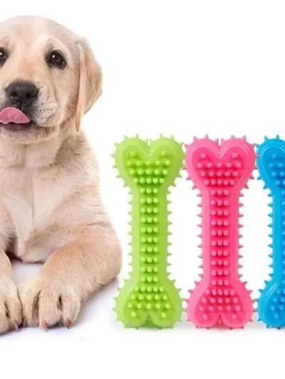 1PC Pet Chew Toy Soft Rubber Bite-resistance Bone Shape Teeth Grinding Chewing Toys for Small Dogs Training Pet Supplies