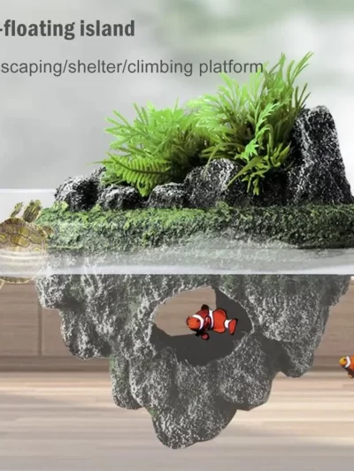 Fish Tank Artificial Stone Decoration Miniature Aquarium Float Moss Rock Landscaping Betta Cave Hideout Shelter Fish Tank Decor
