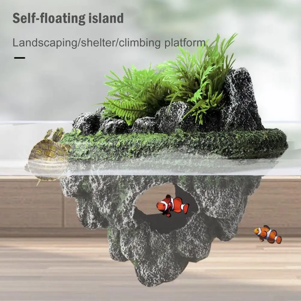 Fish Tank Artificial Stone Decoration Miniature Aquarium Float Moss Rock Landscaping Betta Cave Hideout Shelter Fish Tank Decor
