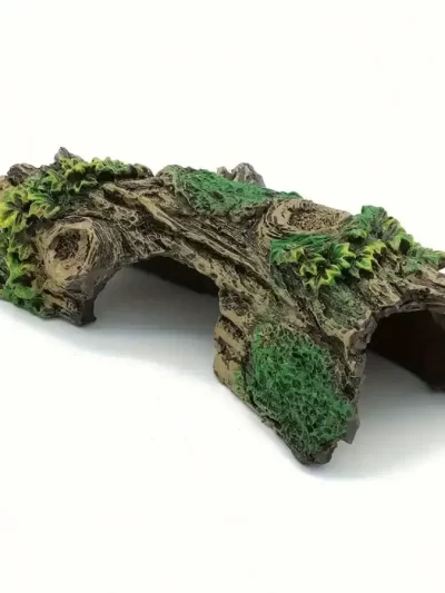 Lifelike Aquarium Cave Ornament with Greenery Design Creates a Comfortable Hiding Spot for Aquatic Animals Enhances