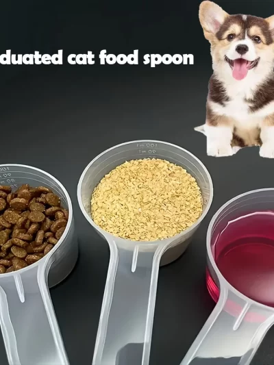pet supplies Measuring spoon with scale Cat Food Dog Food Spoon Pet Food Long Handled Feeding Spoon Cat Feeding Spoon
