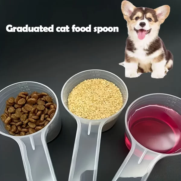 pet supplies Measuring spoon with scale Cat Food Dog Food Spoon Pet Food Long Handled Feeding Spoon Cat Feeding Spoon