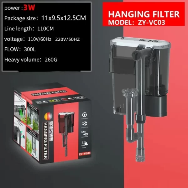 Thin External Filter Fish Tank Aquarium Waterfall Filter Pump Hanging Fish Tank Suitable For 30-80cm Oil Film Wall-mounted Pump - Image 7