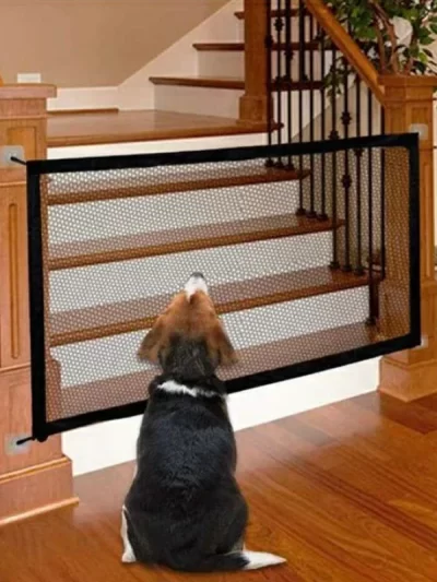 Pet Barrier Fences Mesh Dog Gate Folding Stairs Entrance Separation Guard Portable Breathable Baby Children Safety Playpen