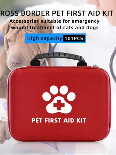101pcs/194pcs Pet First Aid Kit for Dogs & Cats - Emergency Bag for Hiking, Camping, Hunting, Home - Portable First-Aid Supplies
