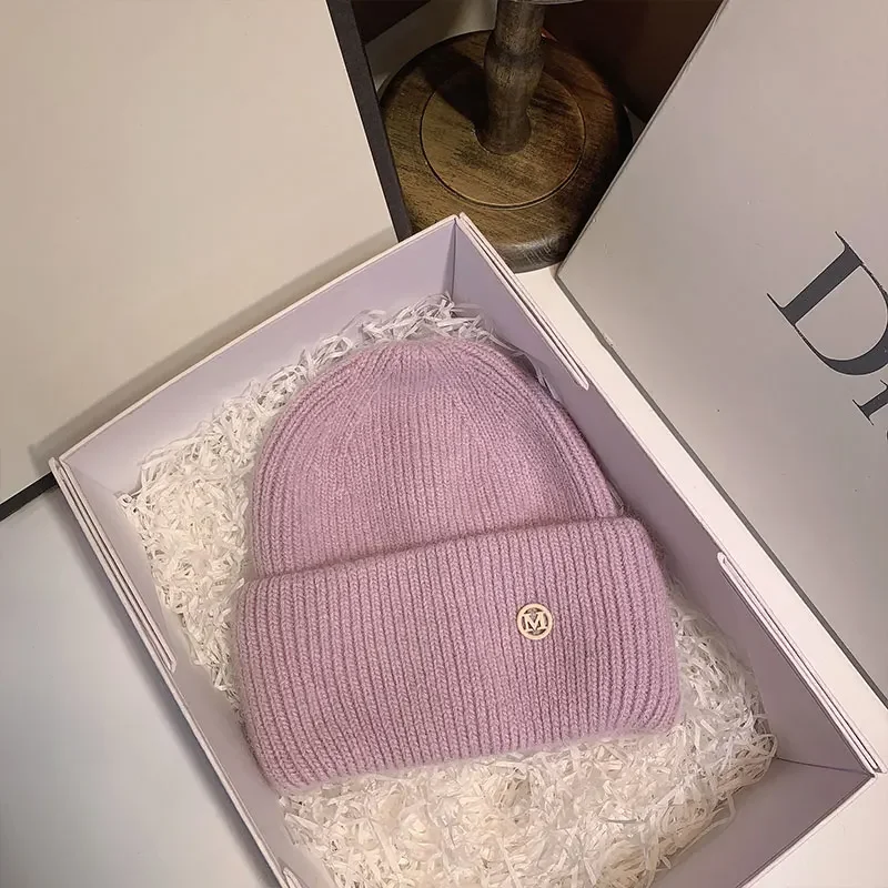 French Winter New Rabbit Hair Knitted Hat, Internet Famous Woolen Hat, Versatile Warm Hat, Autumn and Winter Ear Protection Hat - Image 20