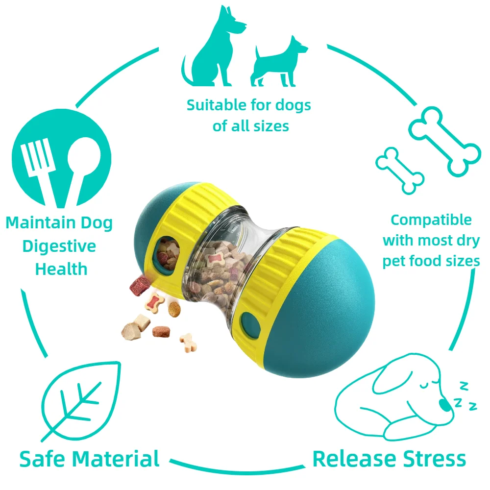 Interactive Dog Toy for Small Large Dogs Cats Treat Dispenser Leaking Food Slow Feeder Pets Ball Toys Training Labrador Supplies - Image 2