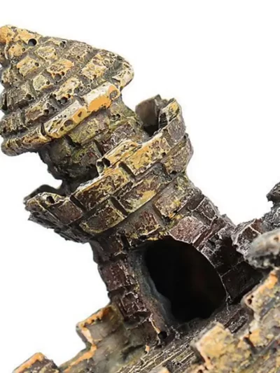 Aquarium Decorations For The Fish Tank Statue Rtificial World of Tanks Stone-island Resin Castle Aquarium Landscape Ornament