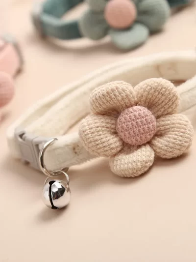 1Pc Cat Collar with Cute Flower Adjustable Buckle Cat Collar Bell Collar Cat Small Pet Supplies Kitten Collar Small Dog Acce