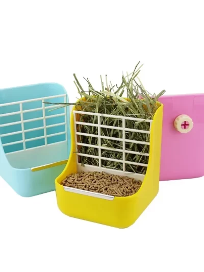 Rabbit Food Pot Grass Rack Fixed Dragon Cat and Guinea Pig Food Box Supplies