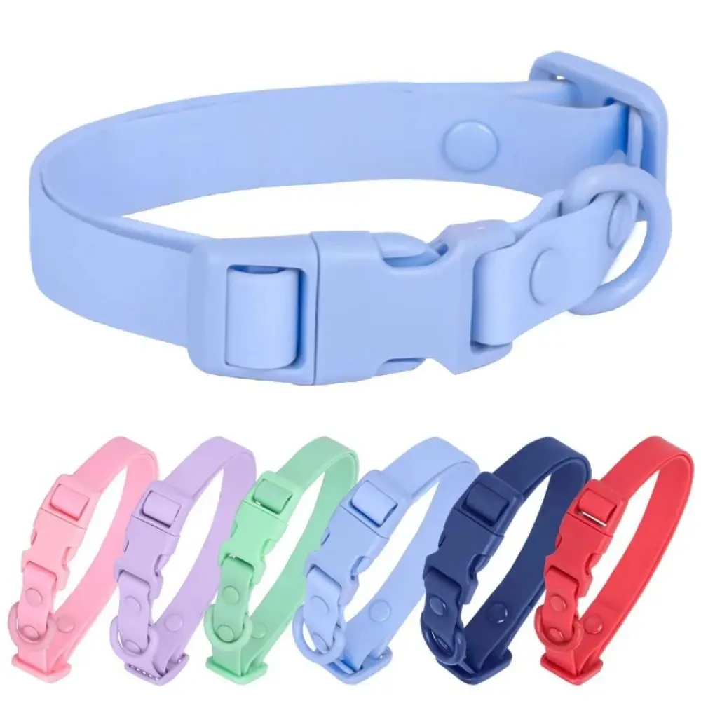 Elastic Webbing Pet Collar Adjustable Quick Release Buckle Waterproof Dog Collar No Pull Pet Identification Safety Buckle Chain