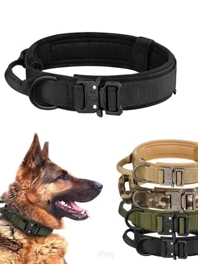 Tactical Dog Collar For Medium And Large Dogs: Suitable For All Breeds, Adjustable And Durable