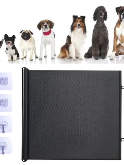 Multifunctional Auto Retractable Pet Gate Guard Universal Baby Safe Guard Door 78cm with Hook Pet Safety Enclosure Pet Supplies