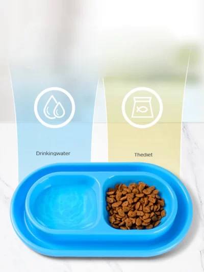 Double Pet Bowl Small Dog Dishes For Food And Water Dog Bowl Set For Small Size Dog Cat Food And Water Bowl Set Small Dog Bowl